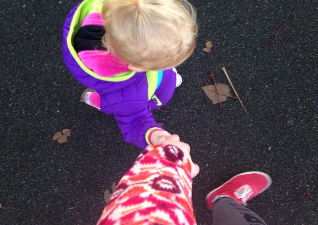 holding hands